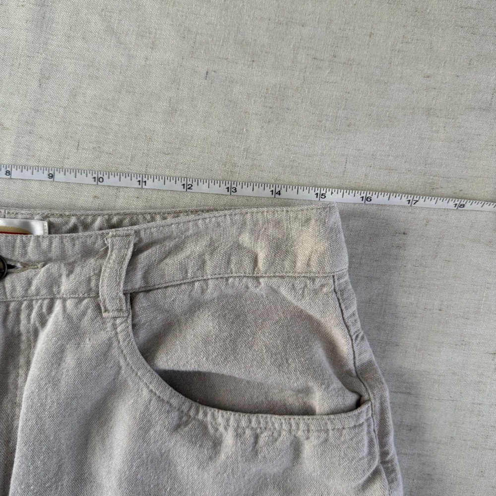 Vintage Talbots Linen Cotton Tapered‎ Trousers 12P Beige Coastal Grandma 90s - Picture 8 of 12